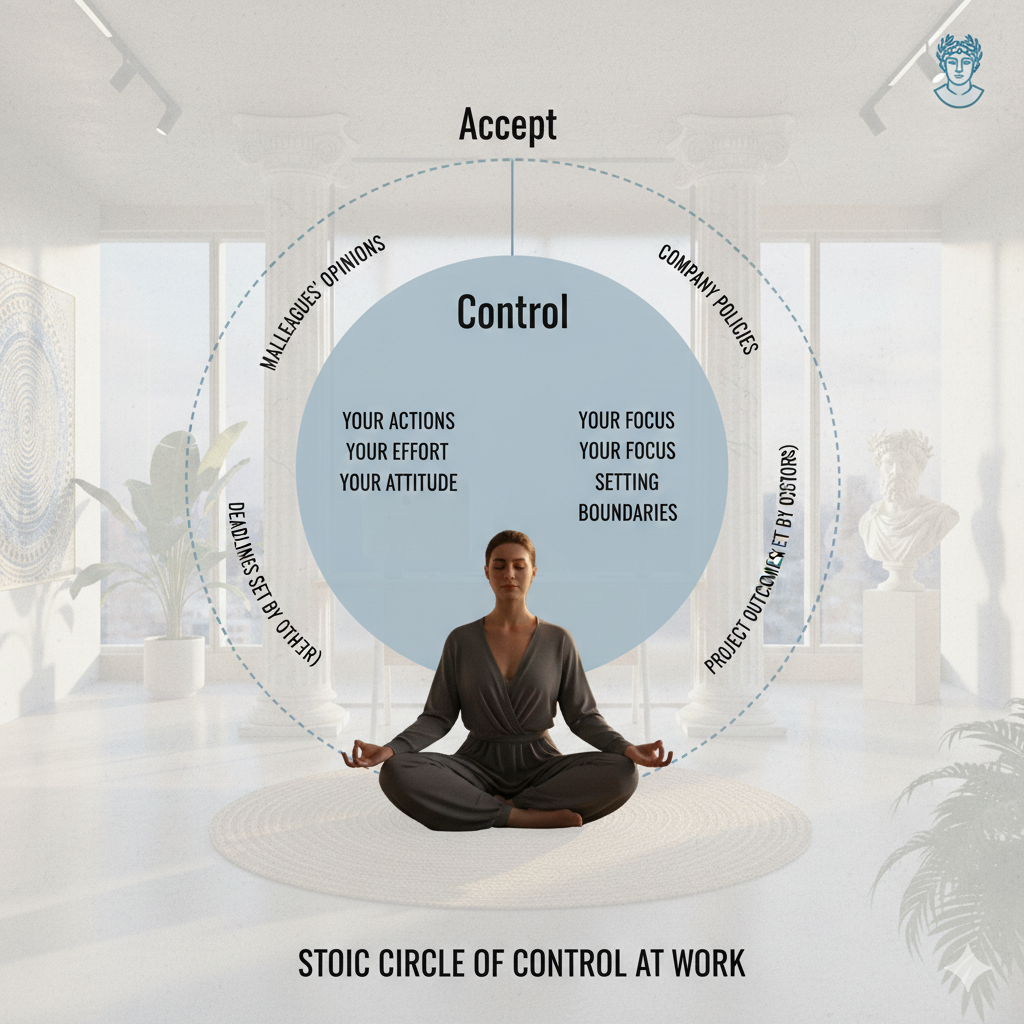 Pessoa trabalhando com foco aplicando o estoicismo no trabalho